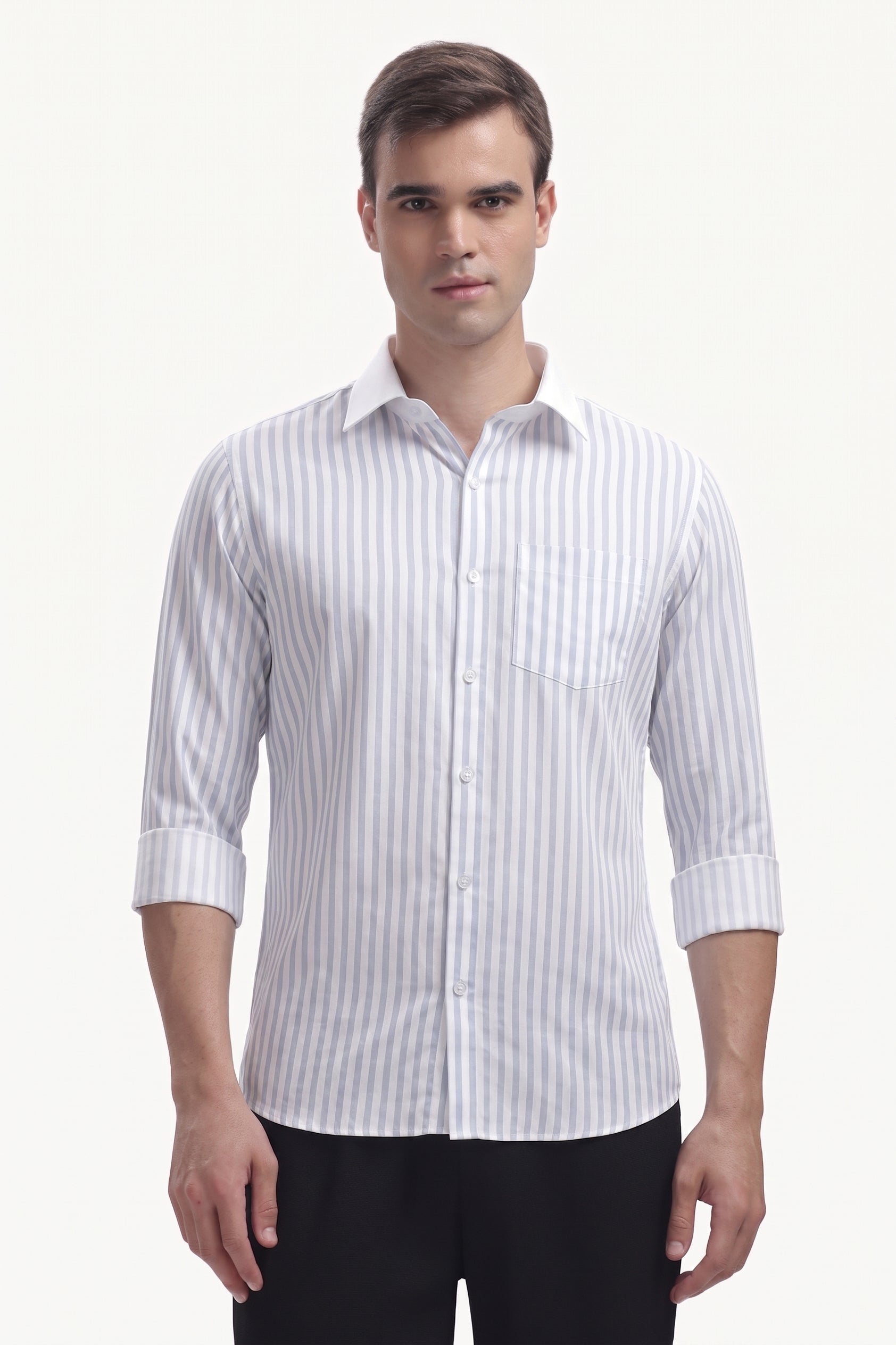 Sky Blue Line White Collar