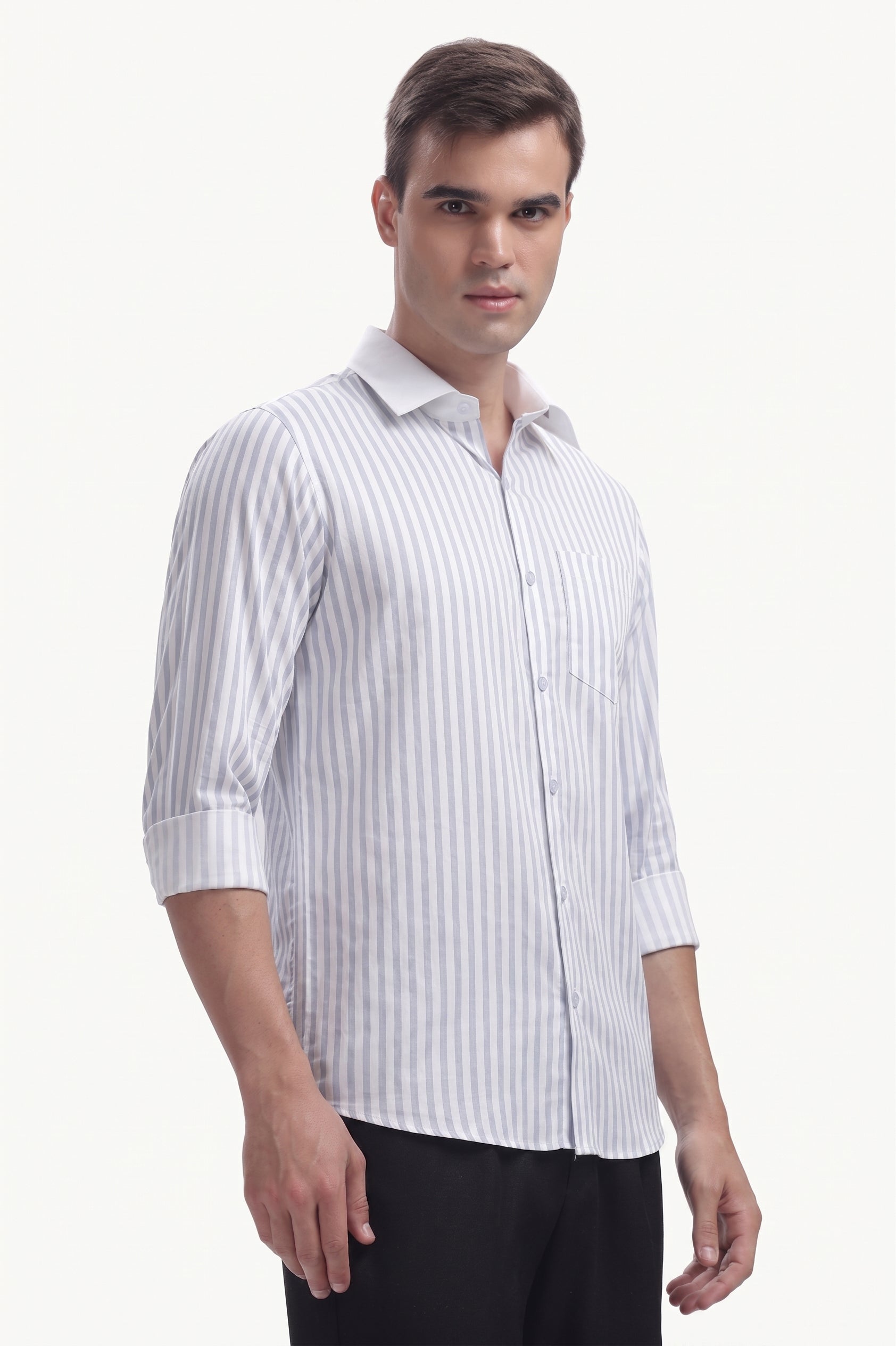 Sky Blue Line White Collar