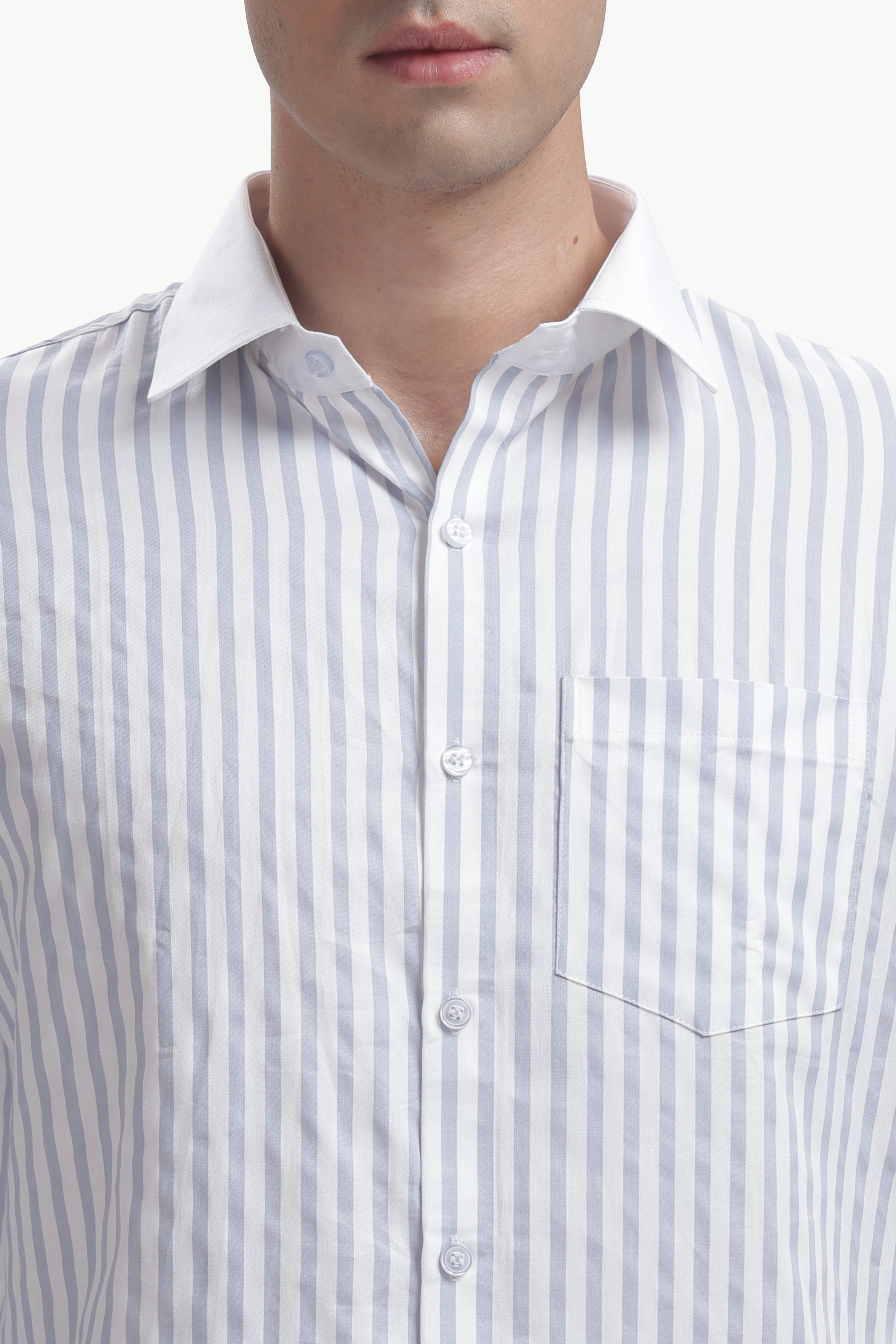 Sky Blue Line White Collar