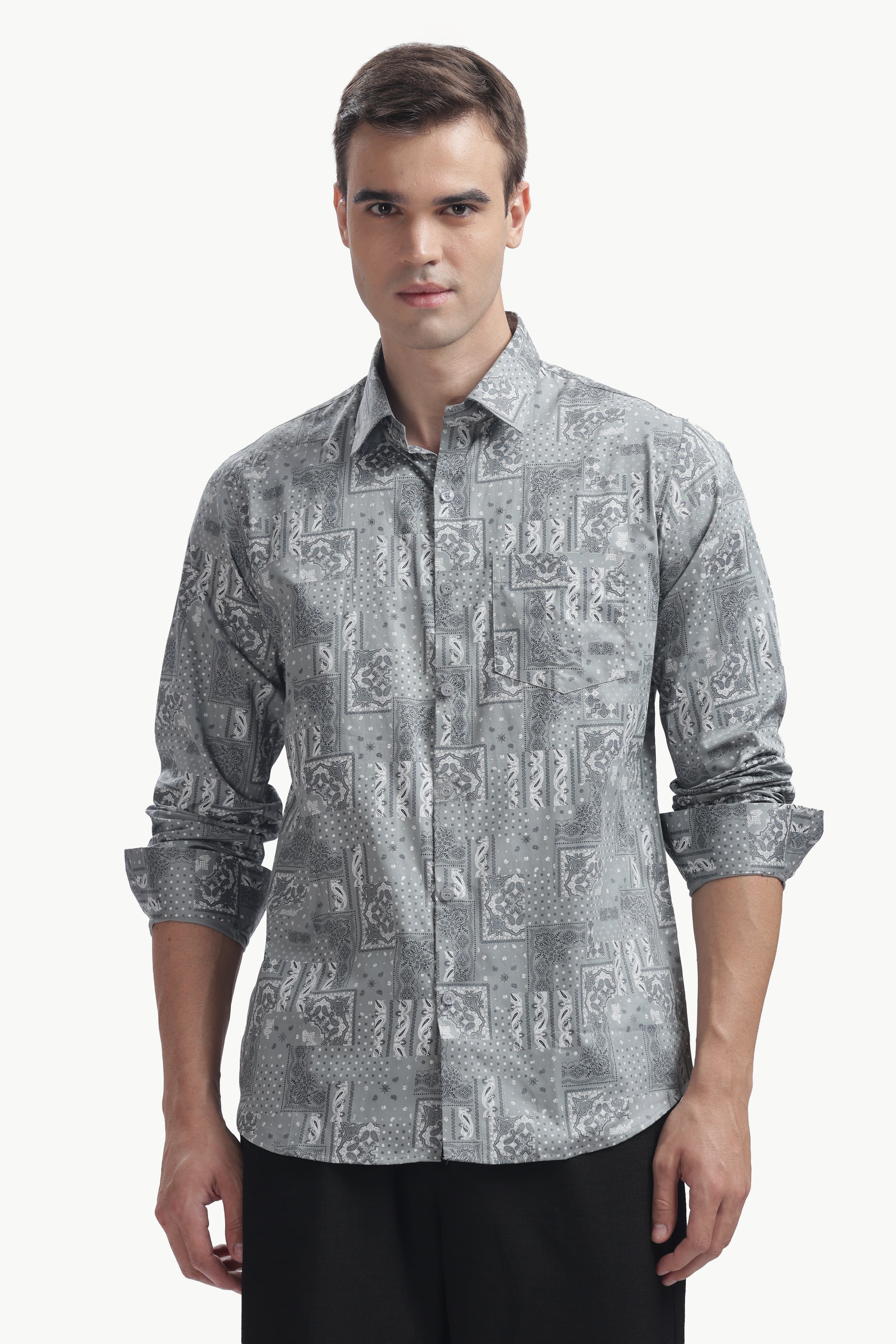 The graphite Paisley Shirt