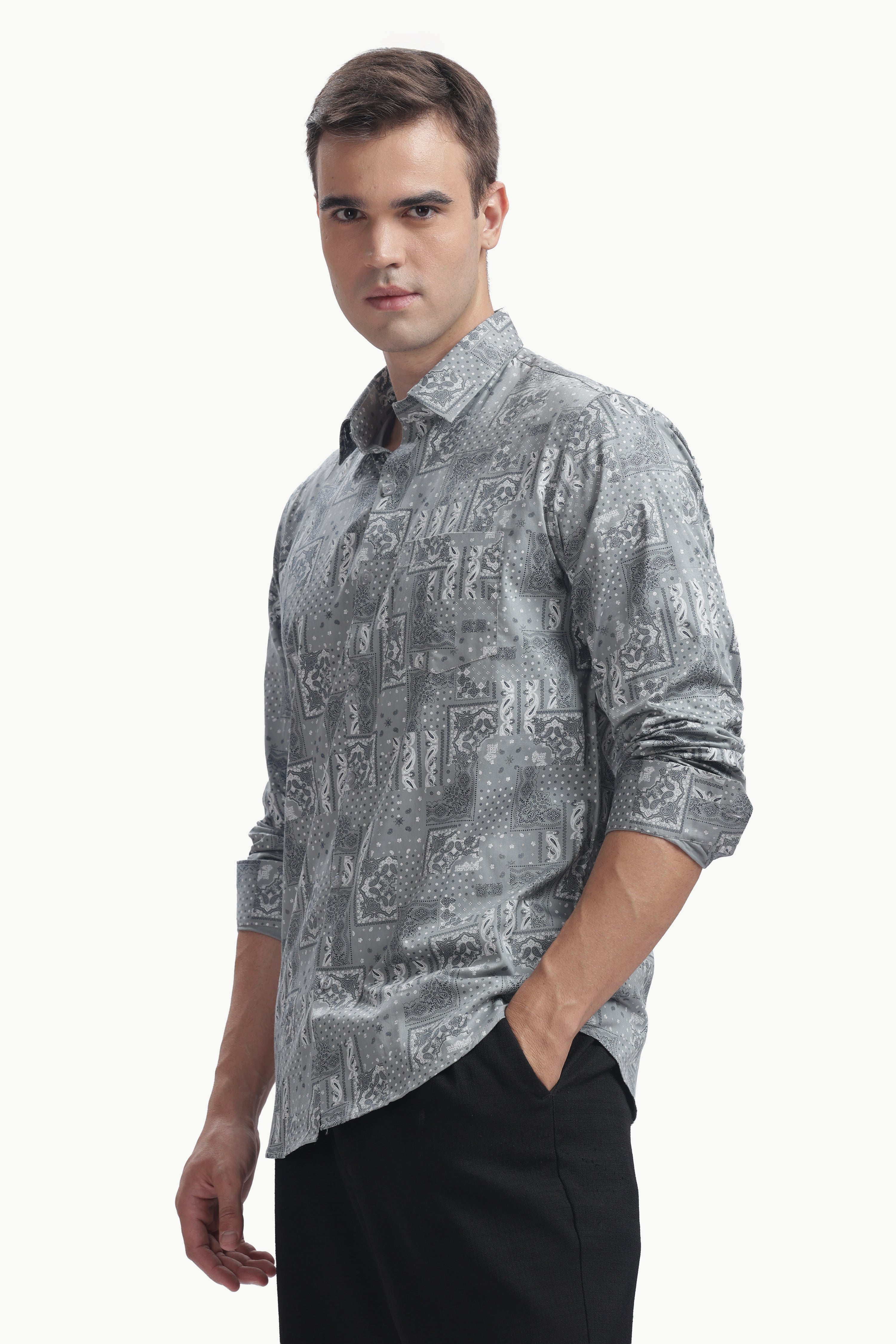 The graphite Paisley Shirt