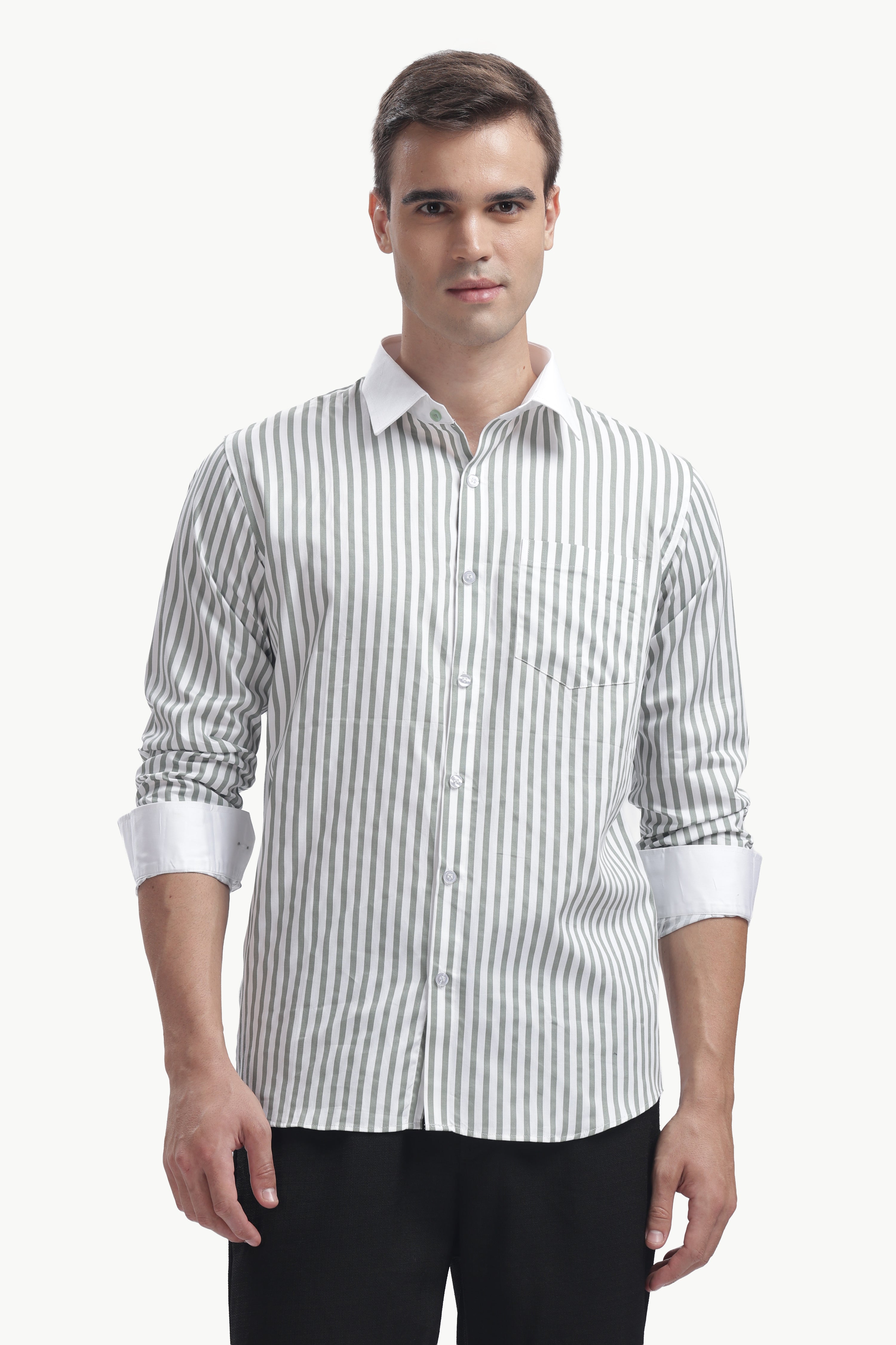 Light Green Line White Collar
