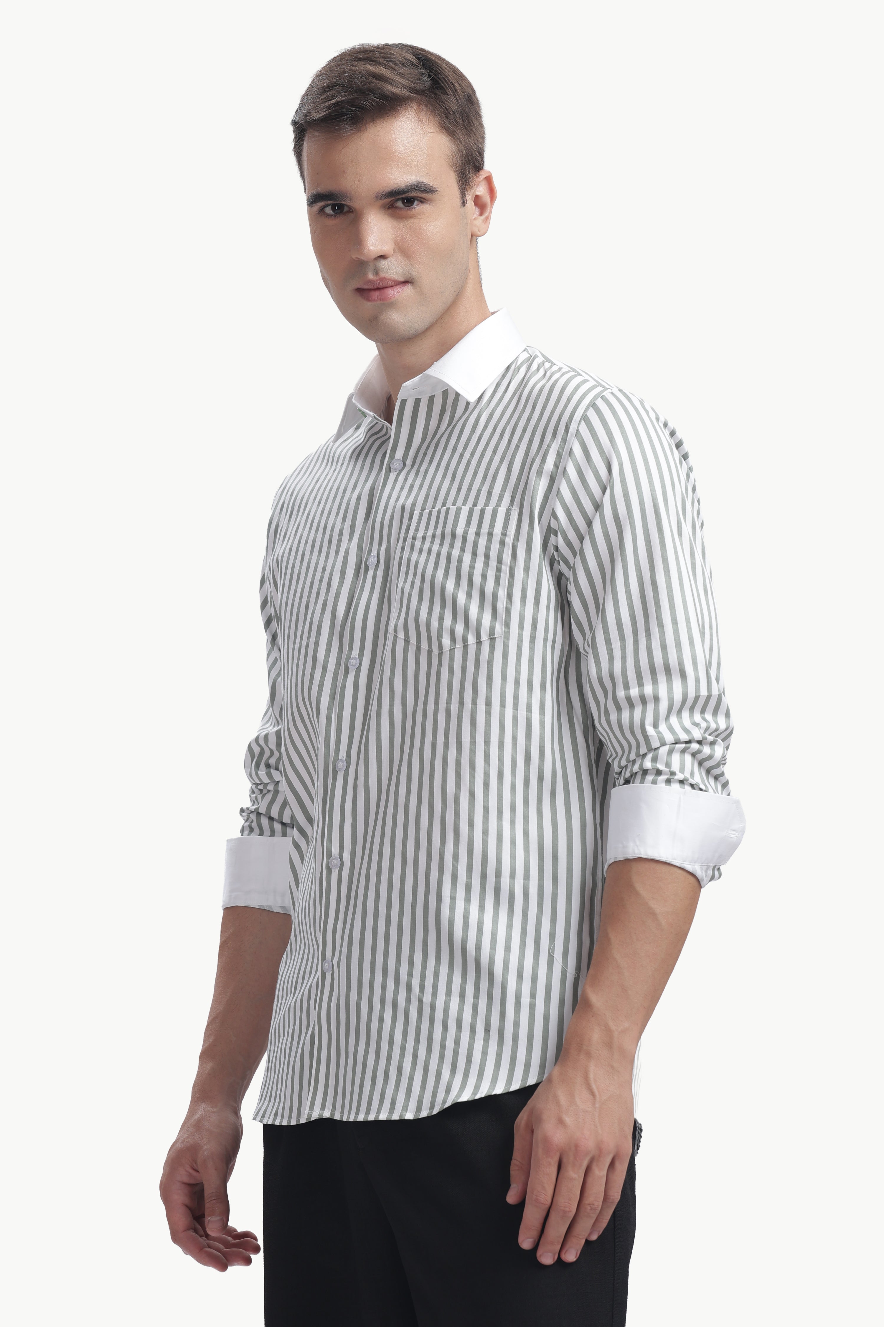 Light Green Line White Collar