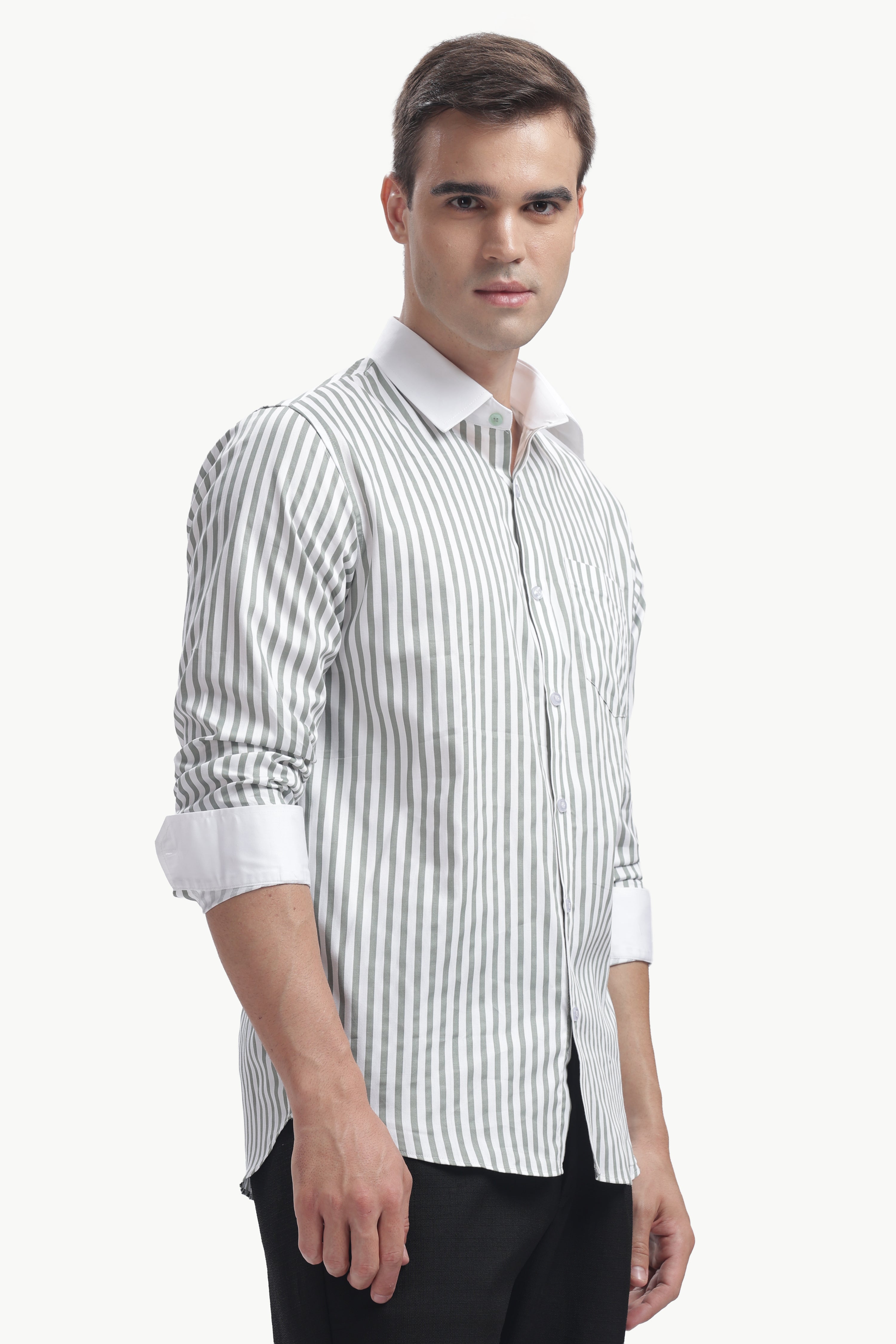 Light Green Line White Collar