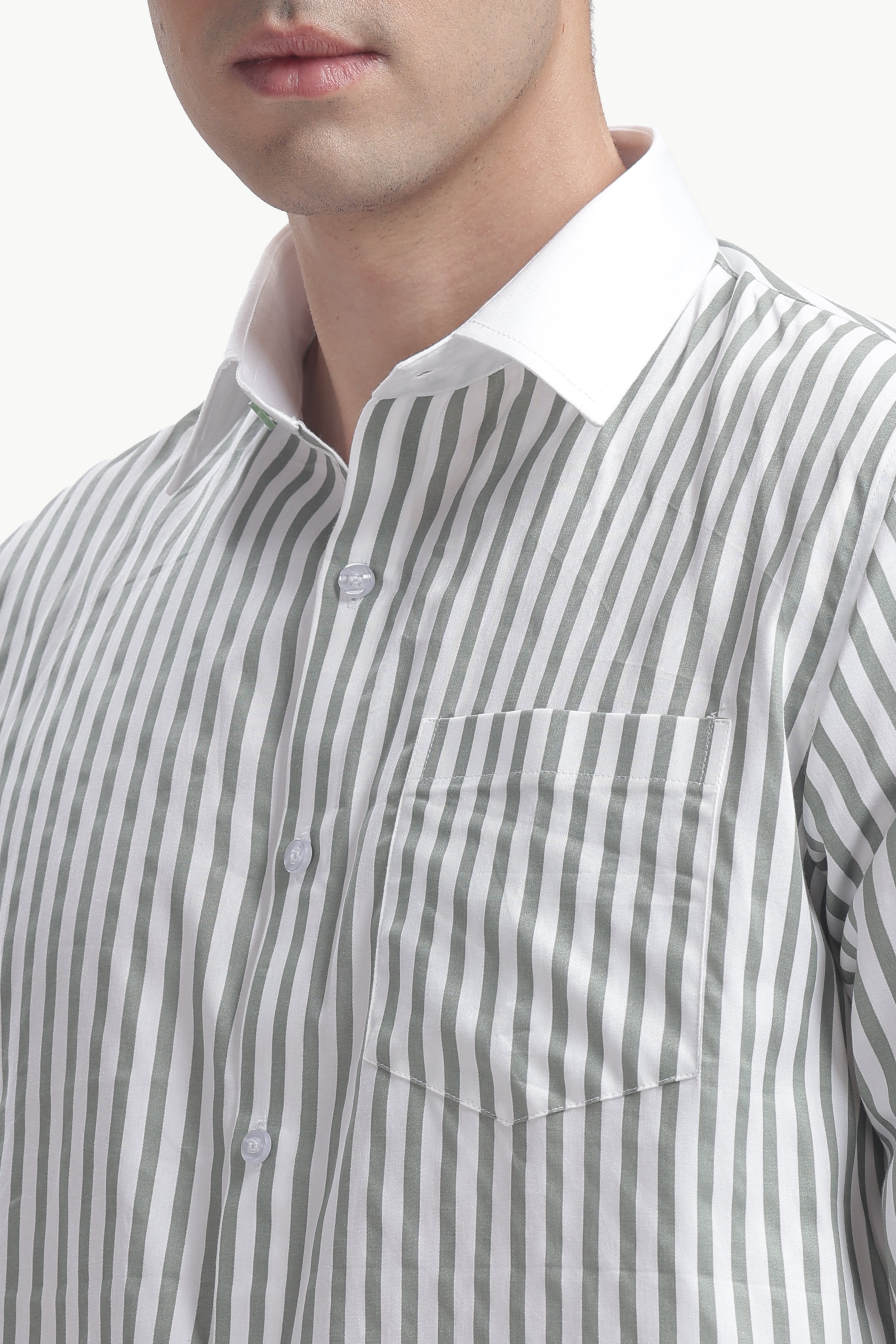 Light Green Line White Collar