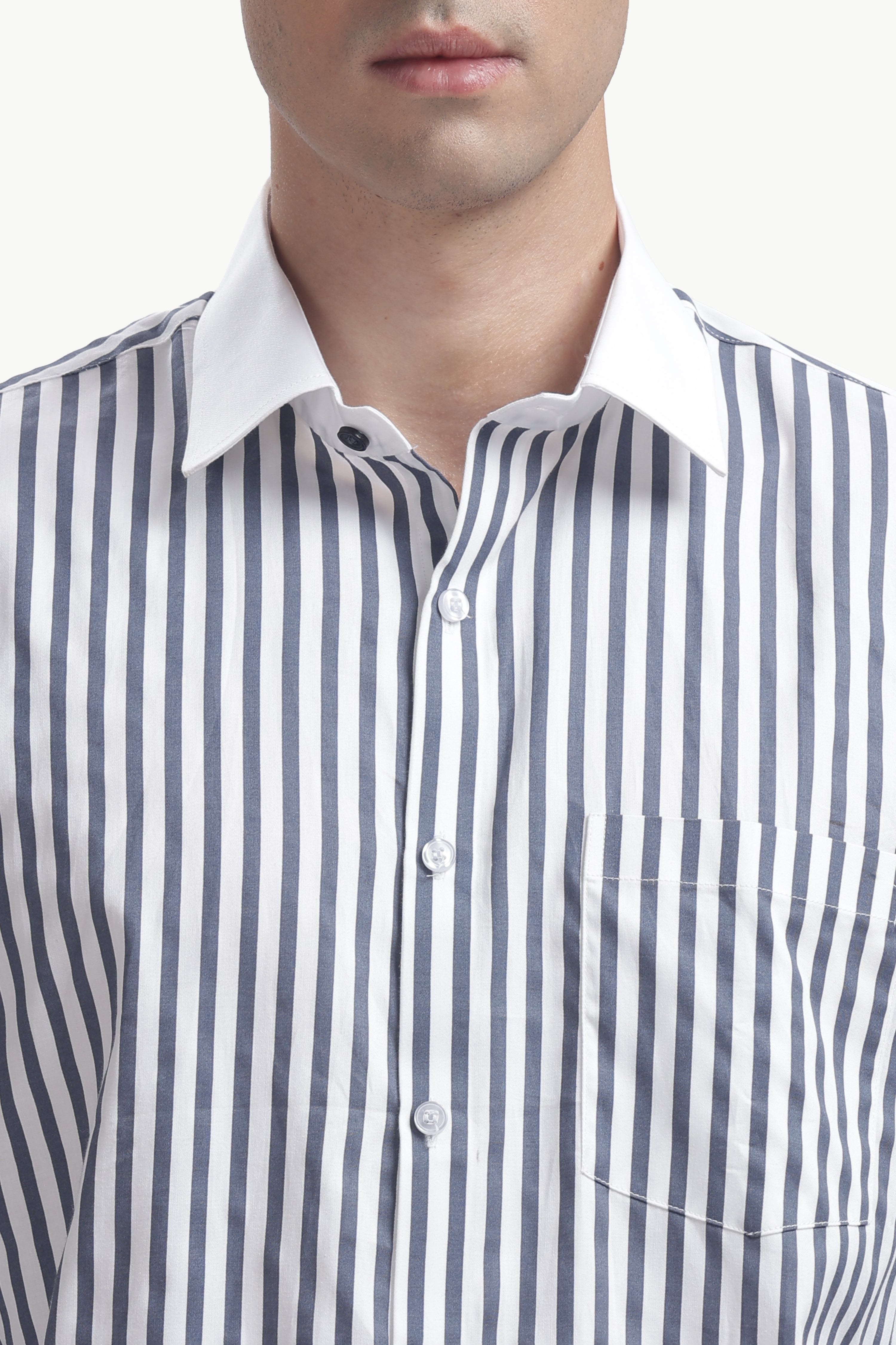 Dark Blue Line White Collar