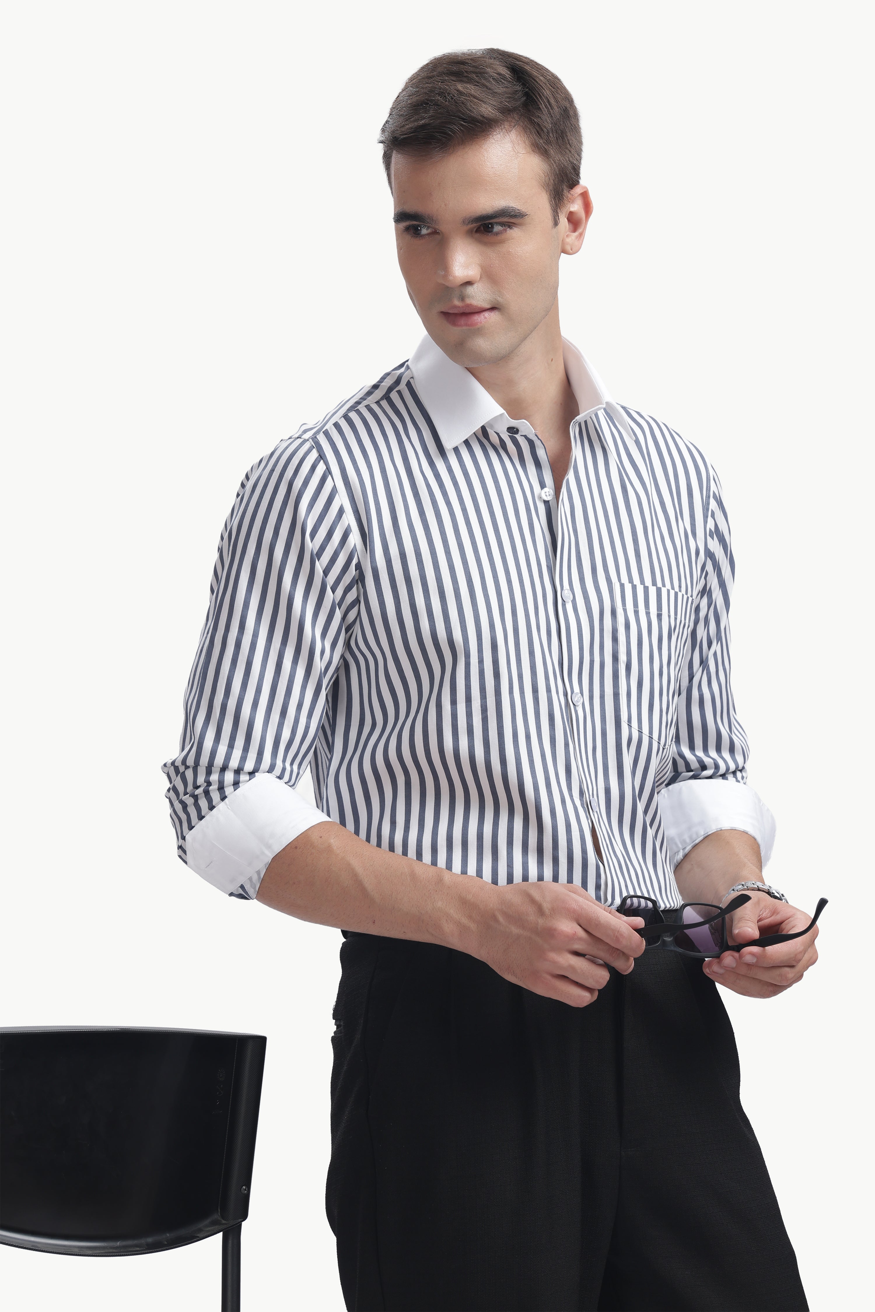 Dark Blue Line White Collar