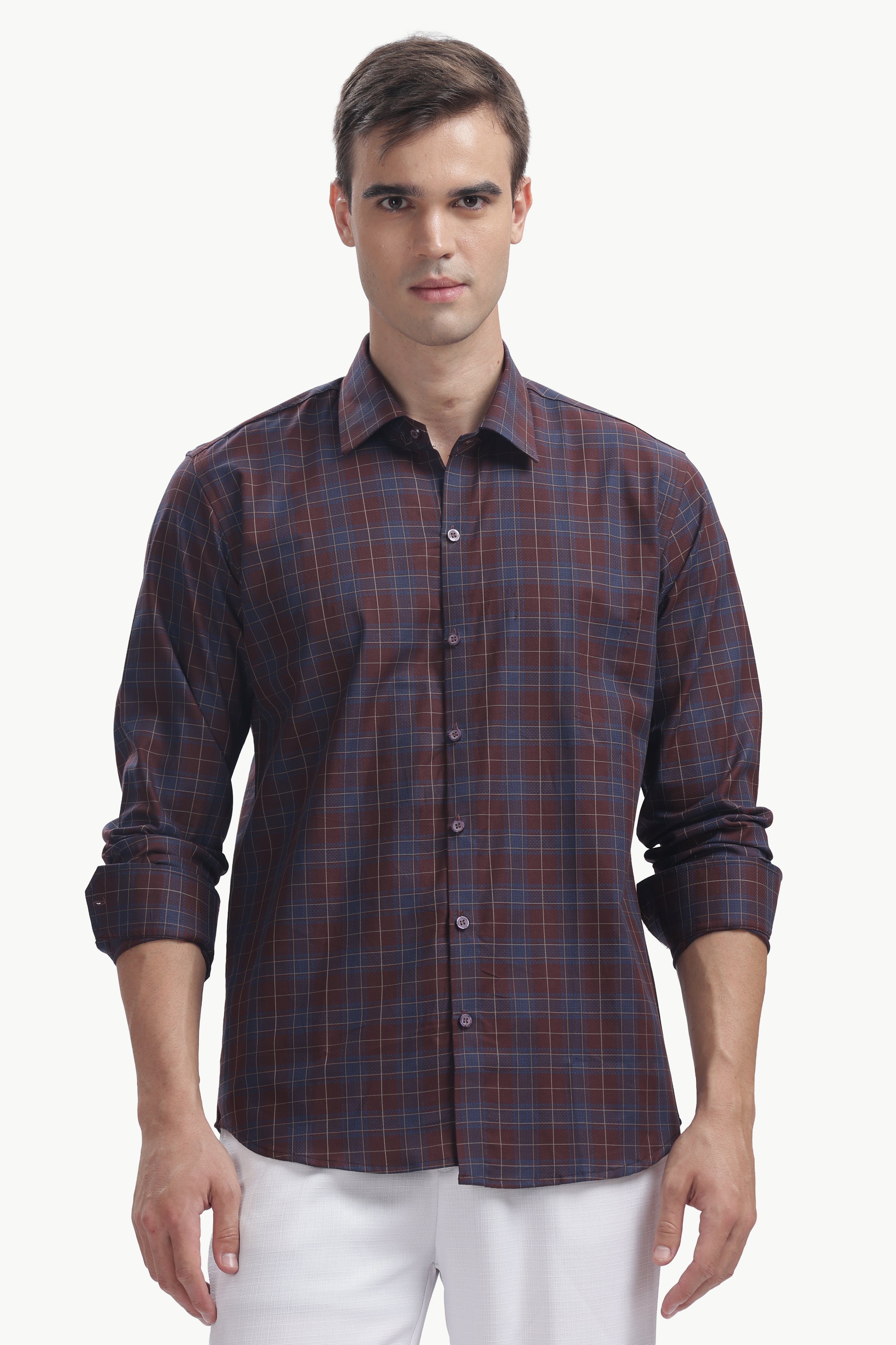 The Burgundy Indigo Plaid Shirt