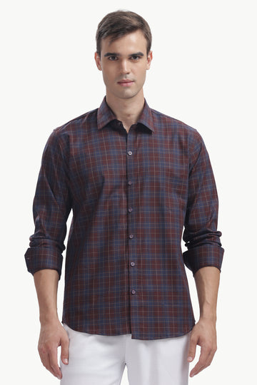The Burgundy Indigo Plaid Shirt