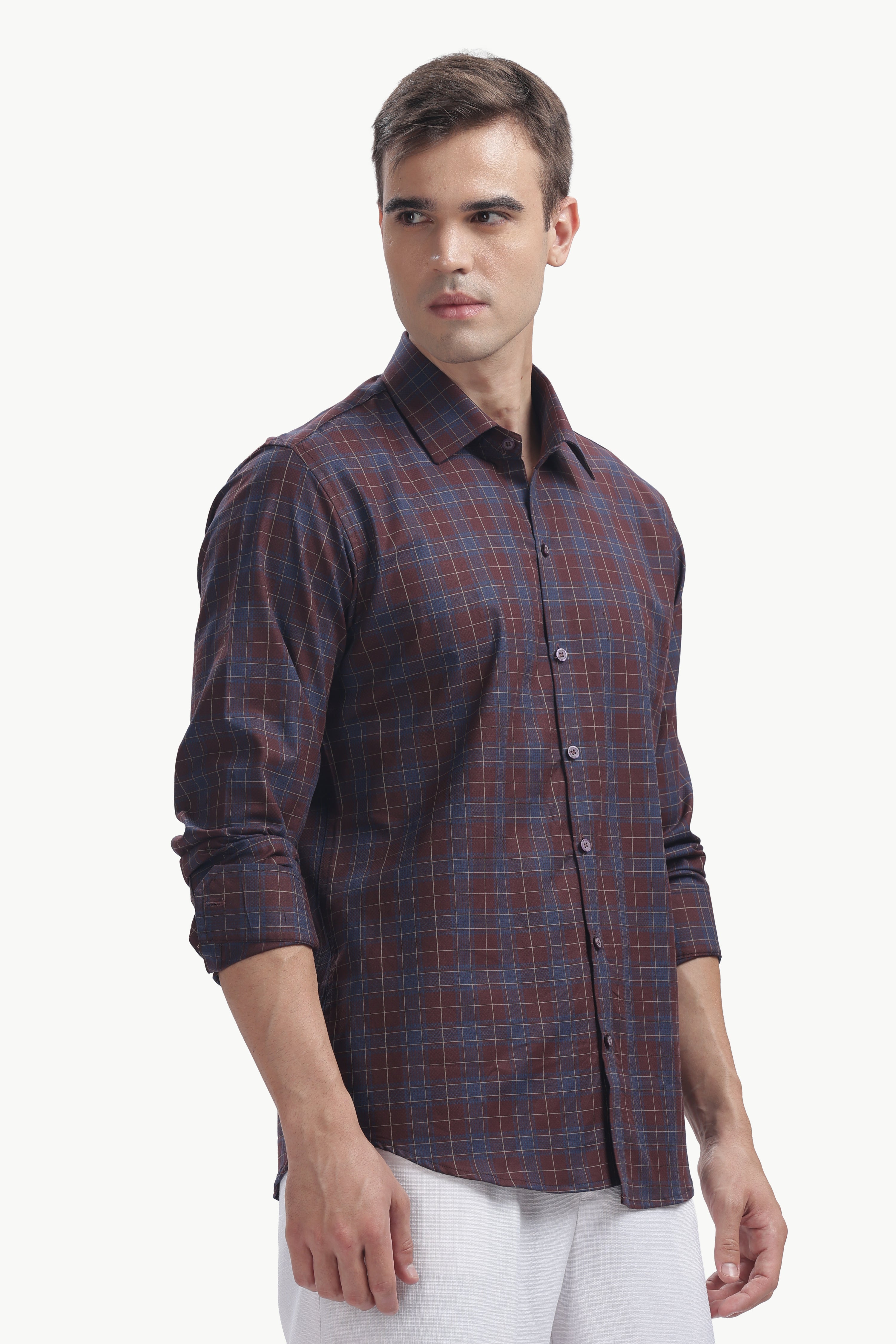The Burgundy Indigo Plaid Shirt