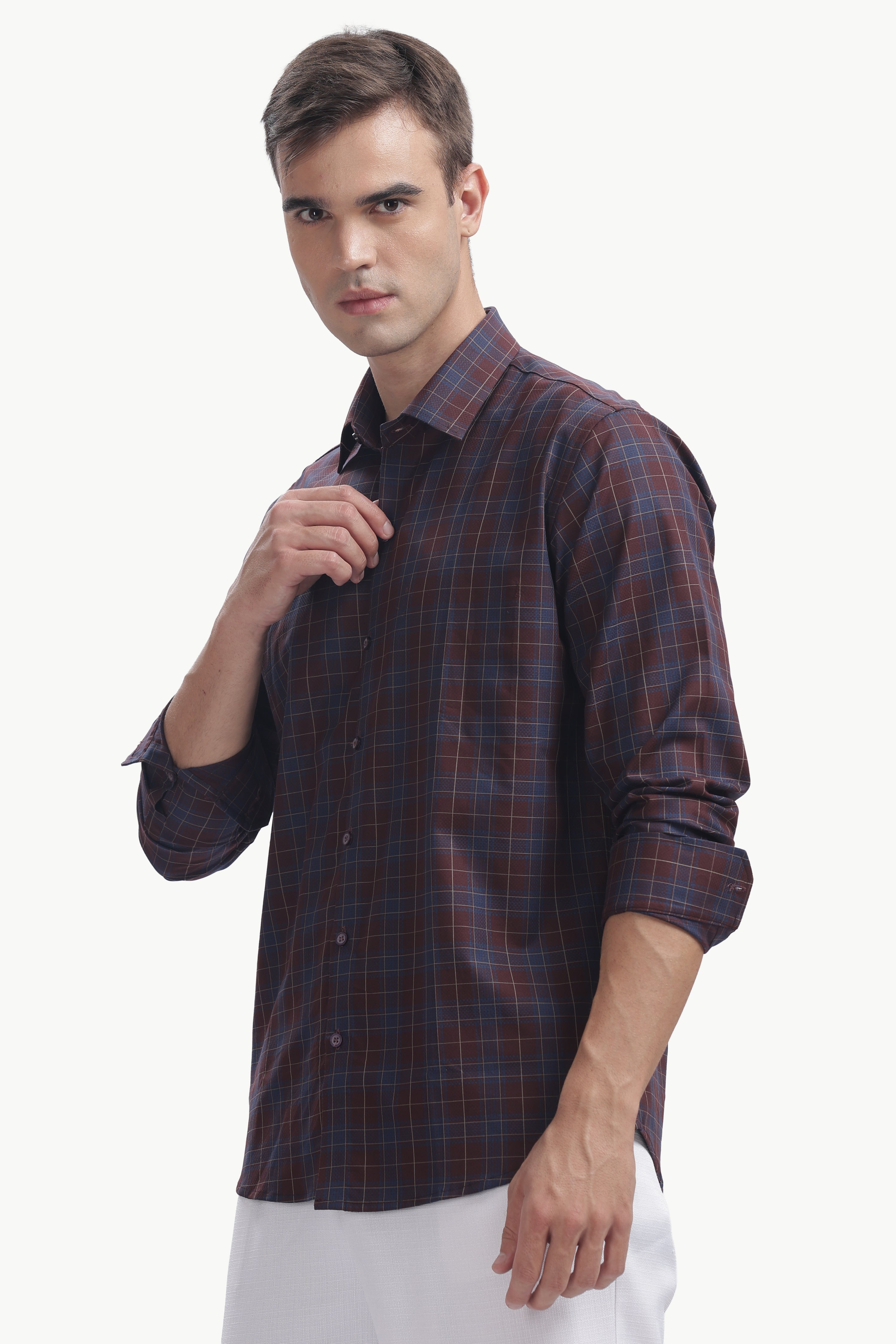 The Burgundy Indigo Plaid Shirt