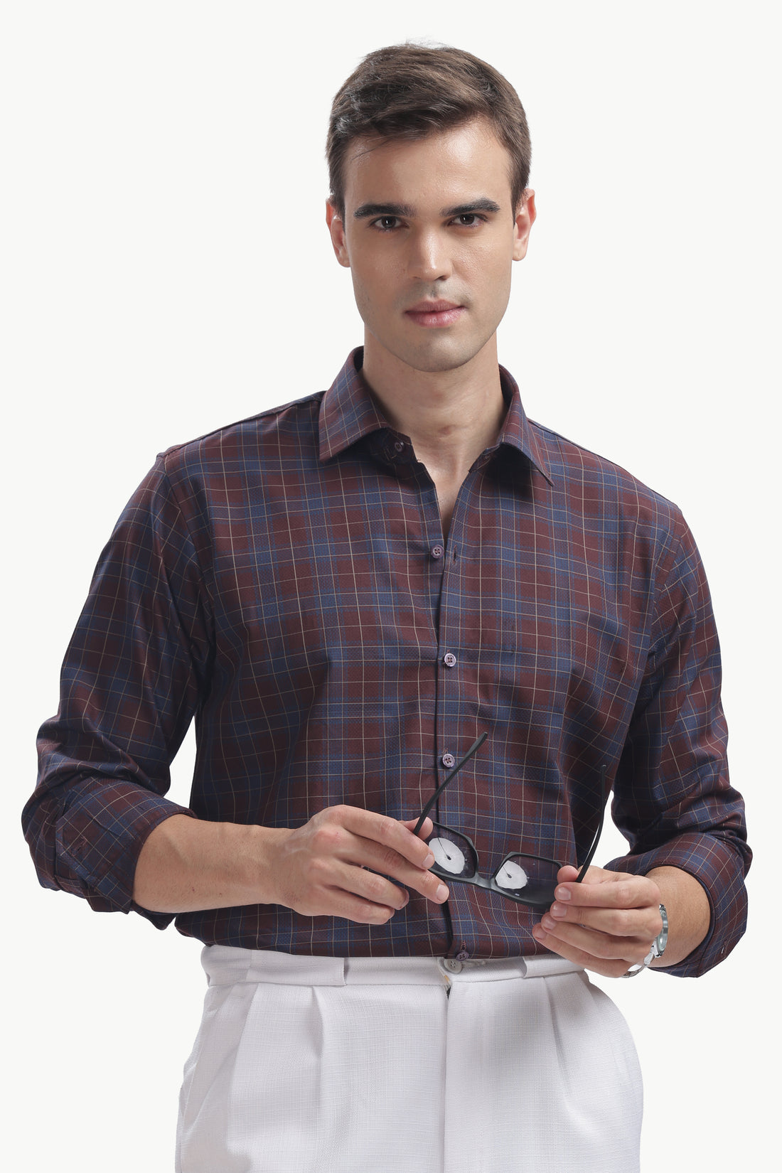 The Burgundy Indigo Plaid Shirt