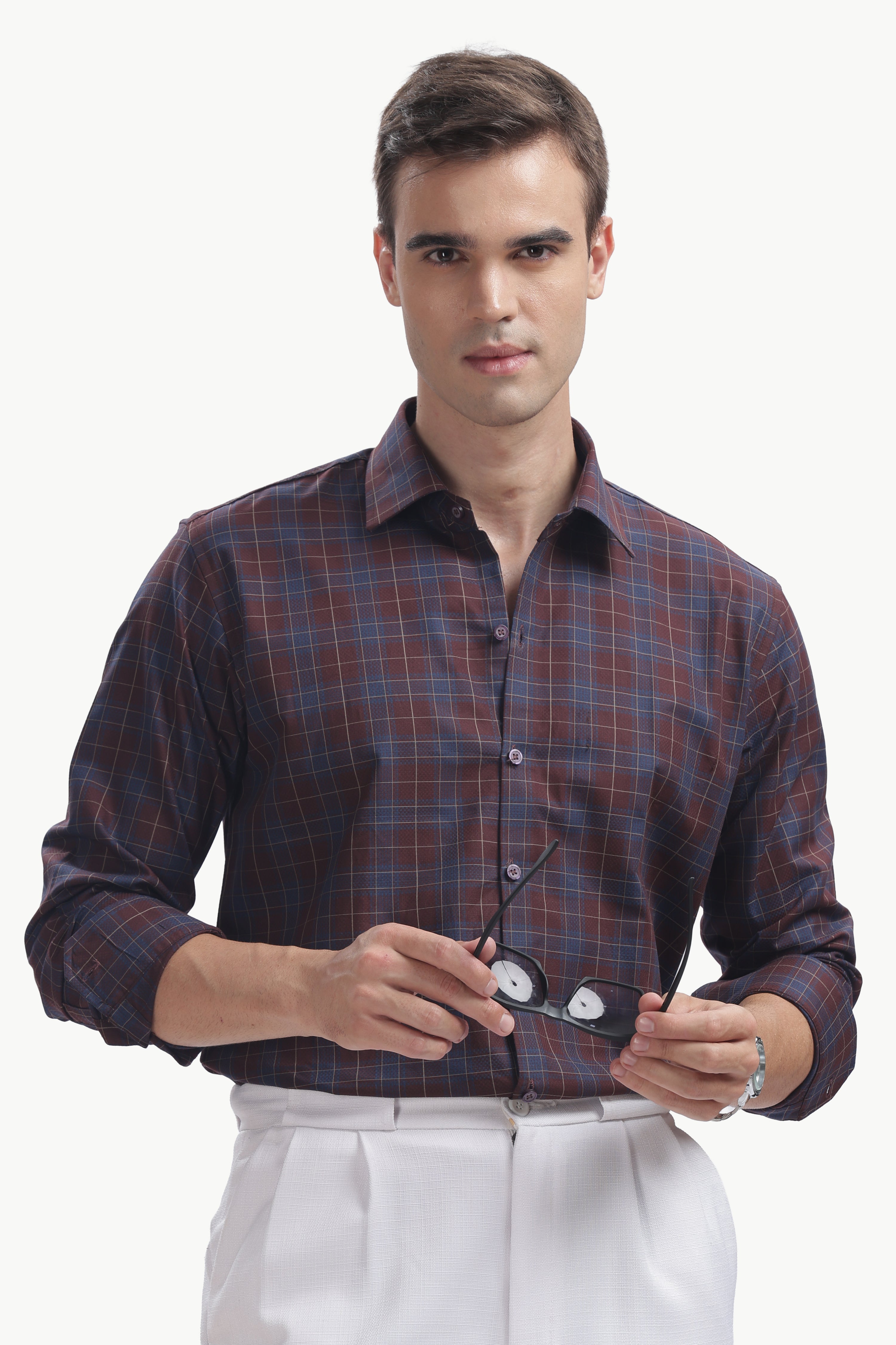 The Burgundy Indigo Plaid Shirt