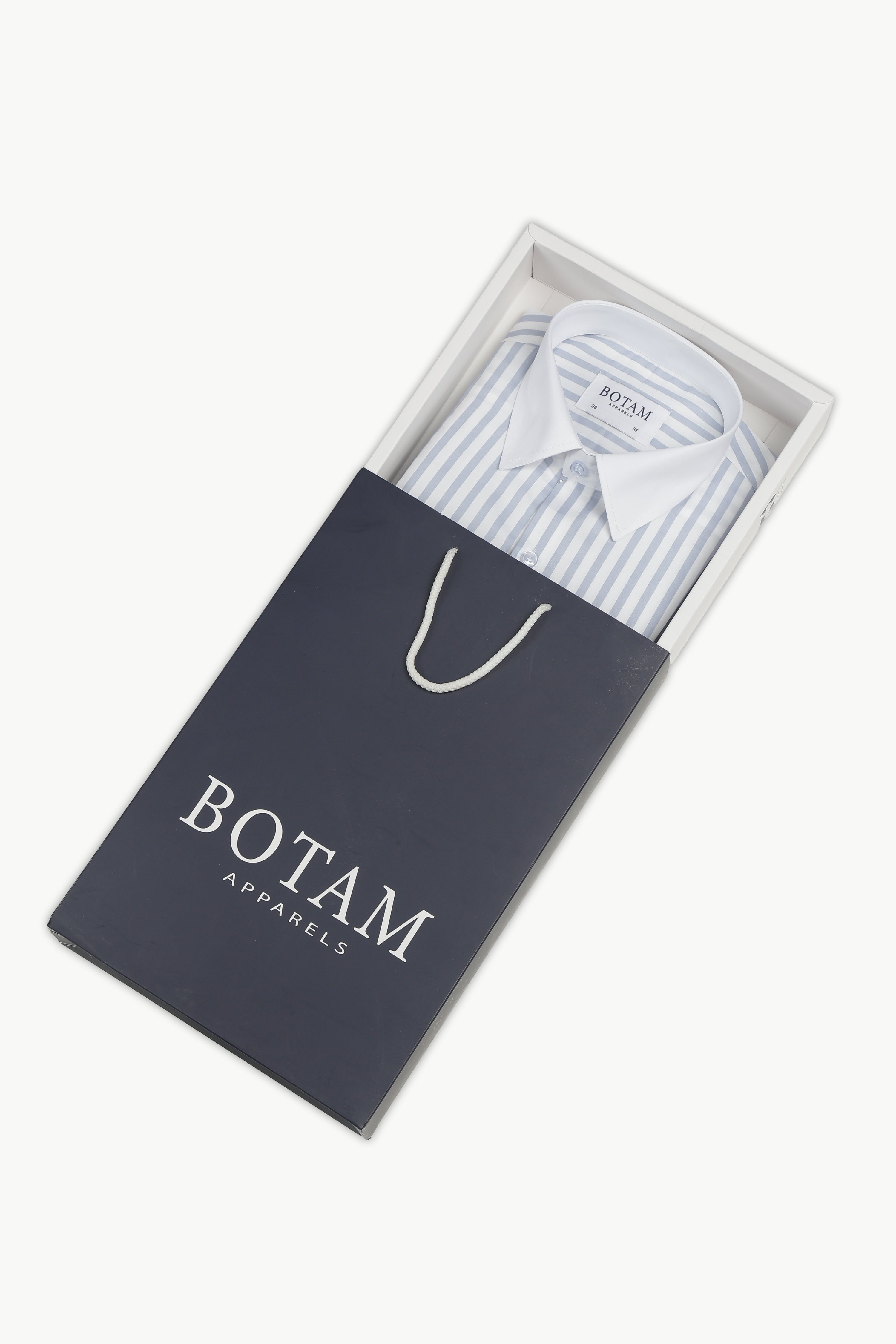 Sky Blue Line White Collar