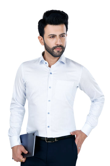 Stripped Cotton Blue Shirt