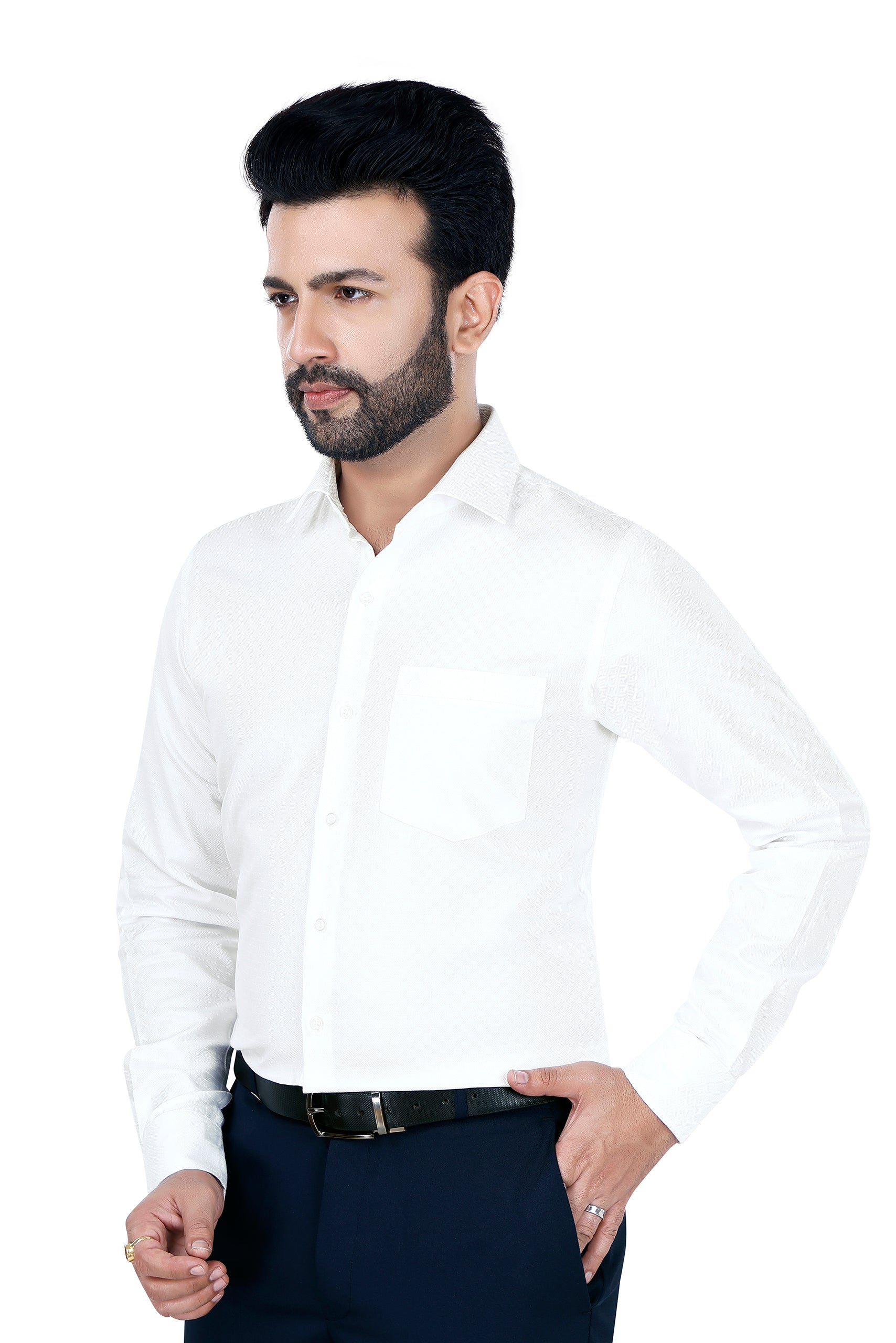 White Textured Shirt