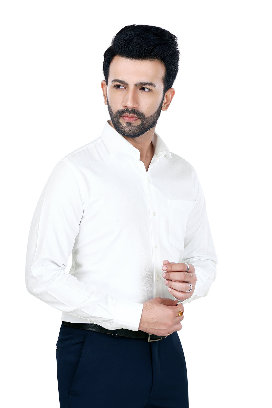 White Textured Shirt