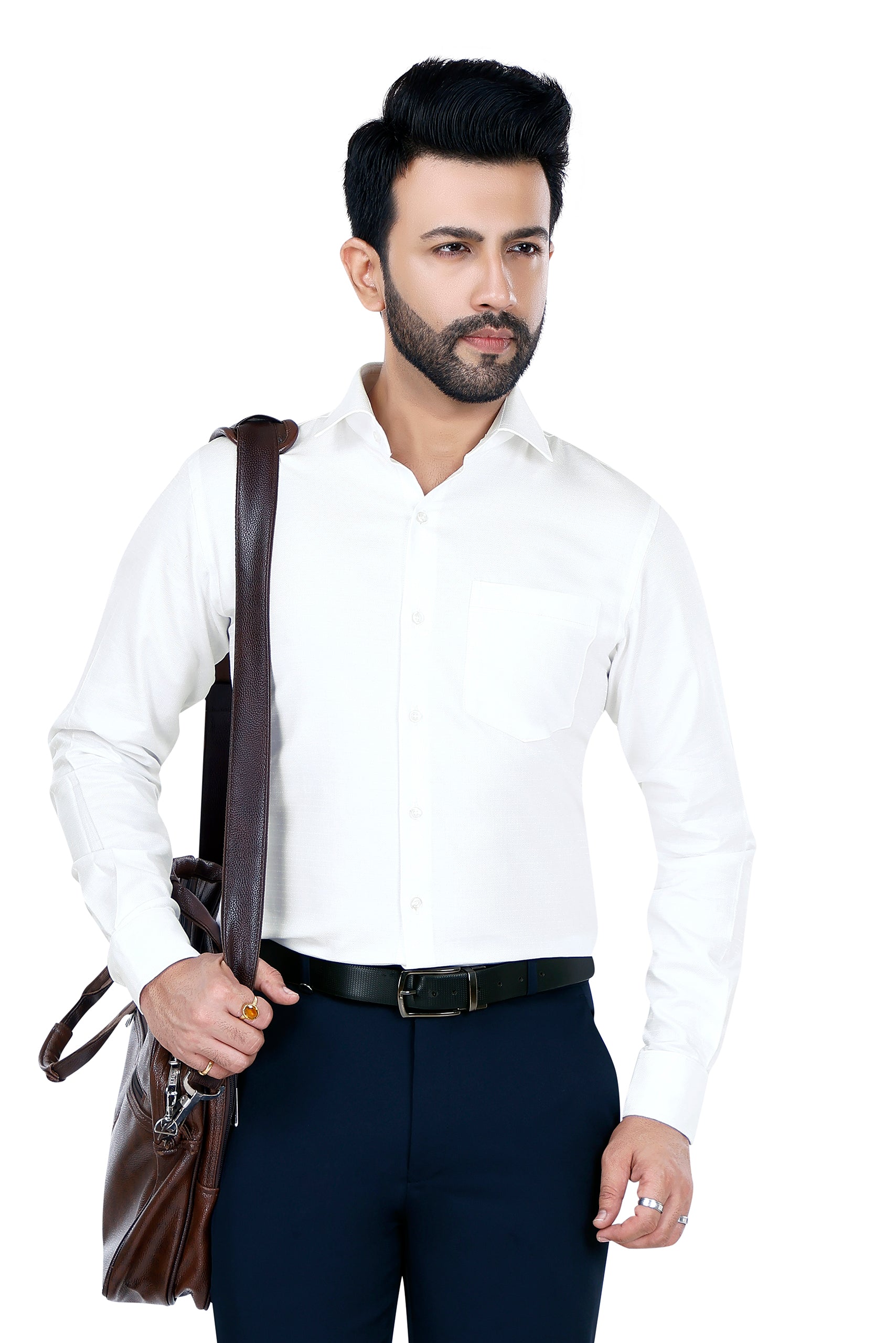 White Textured Shirt