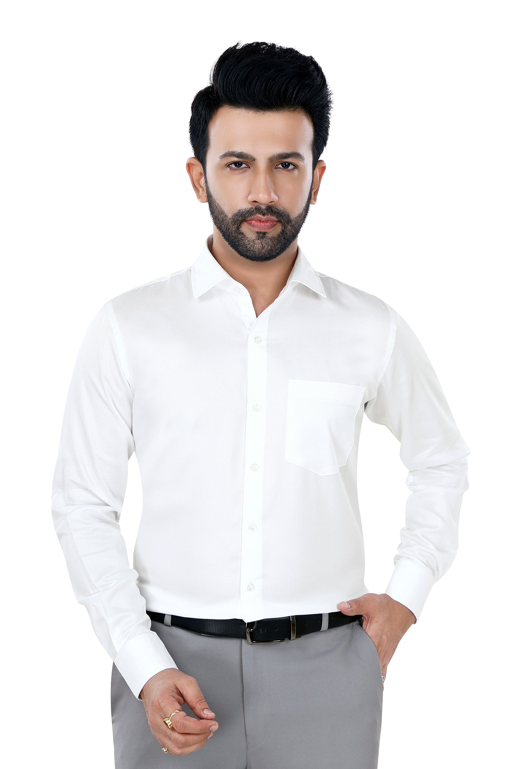 Signature Self Stripe white Shirt