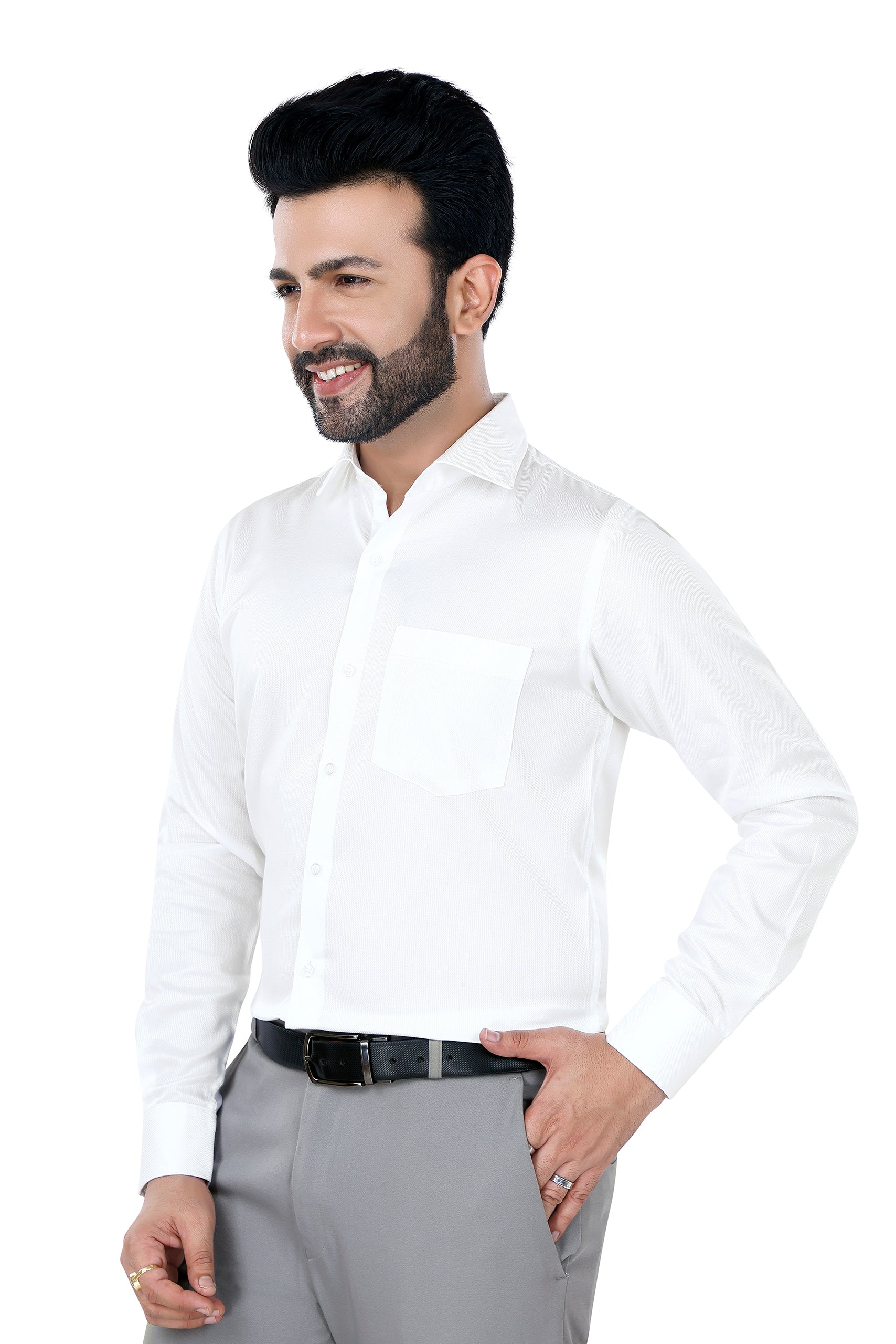 Signature Self Stripe white Shirt