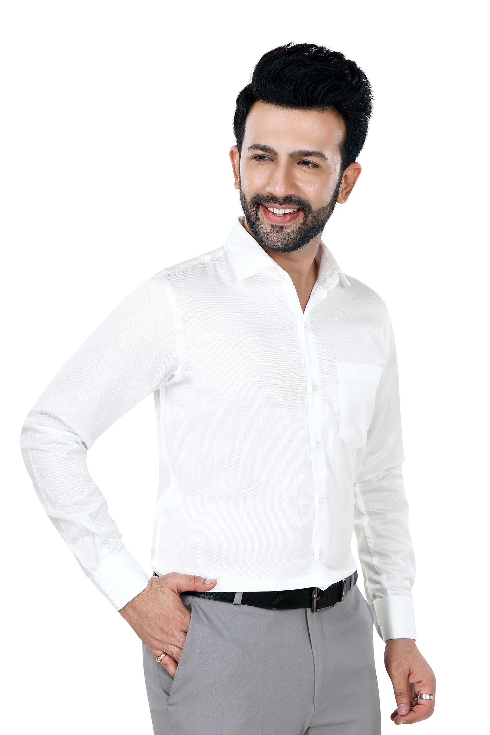 Signature Self Stripe white Shirt