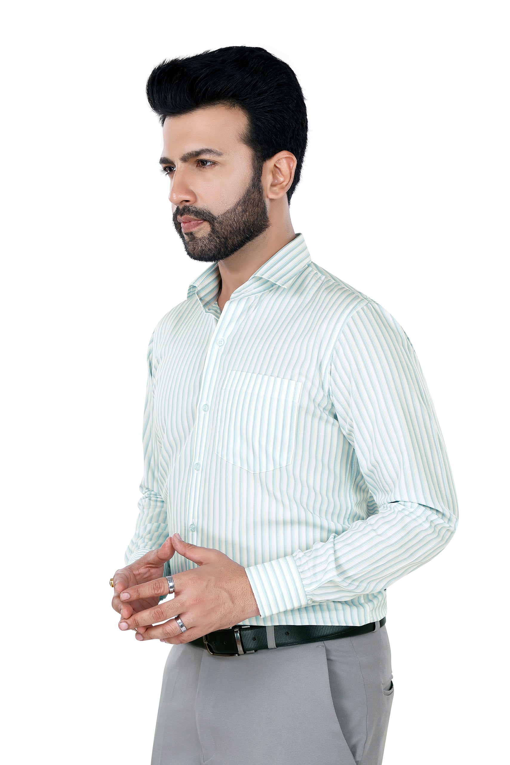 Stripped Cotton Tencel Shirt