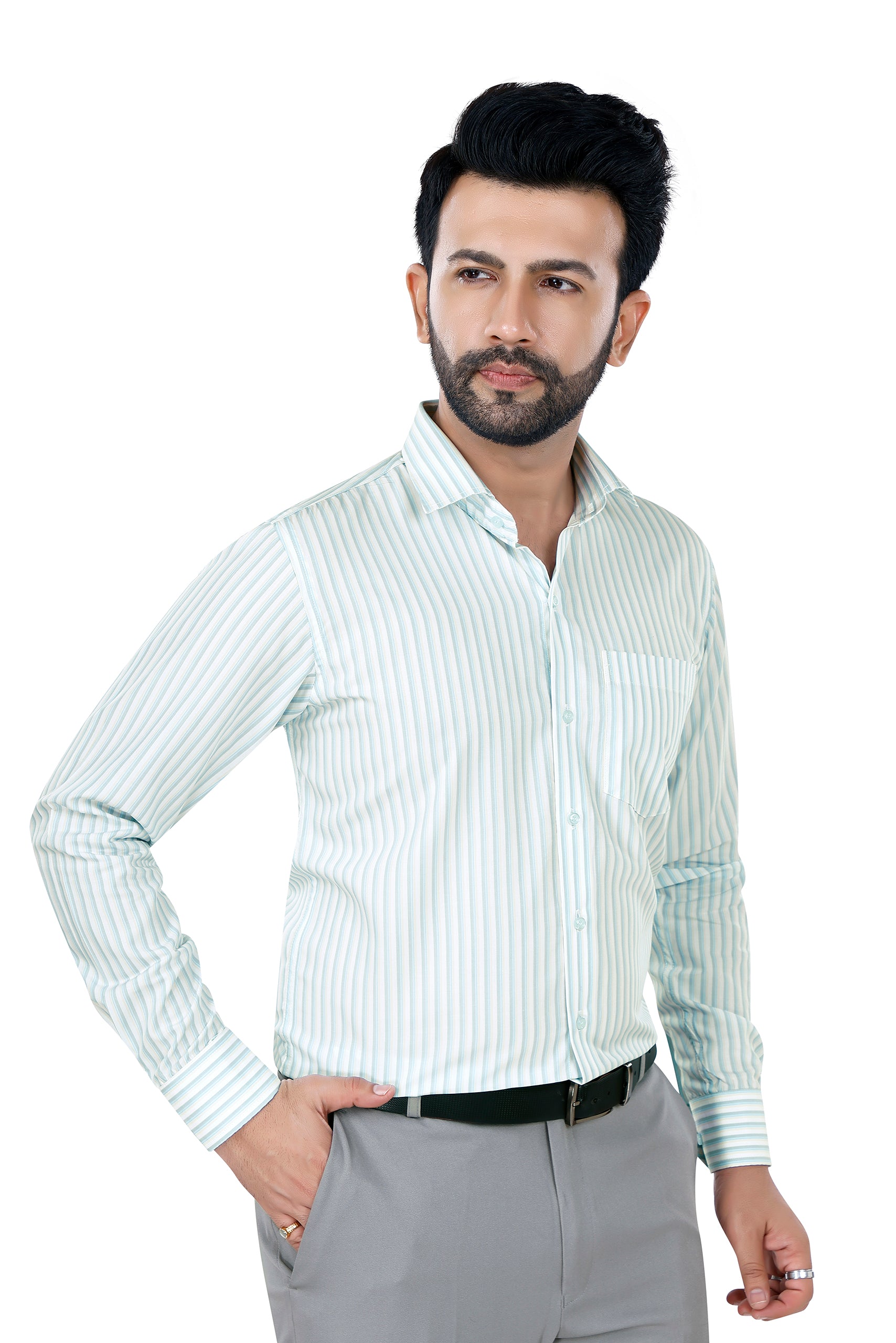 Stripped Cotton Tencel Shirt