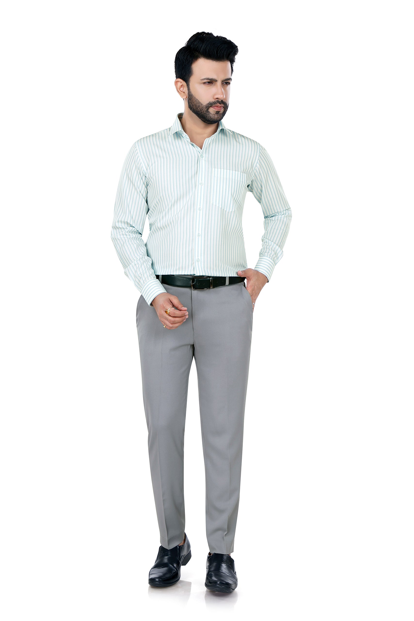 Stripped Cotton Tencel Shirt
