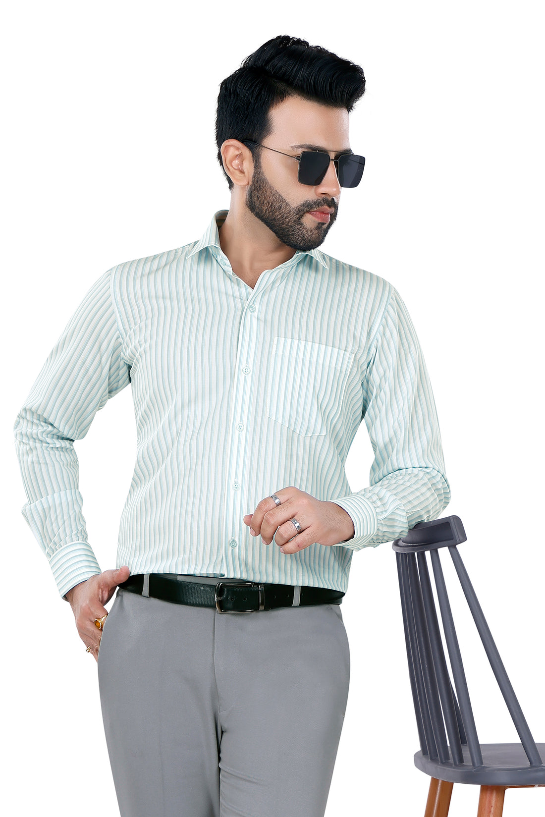 Stripped Cotton Tencel Shirt