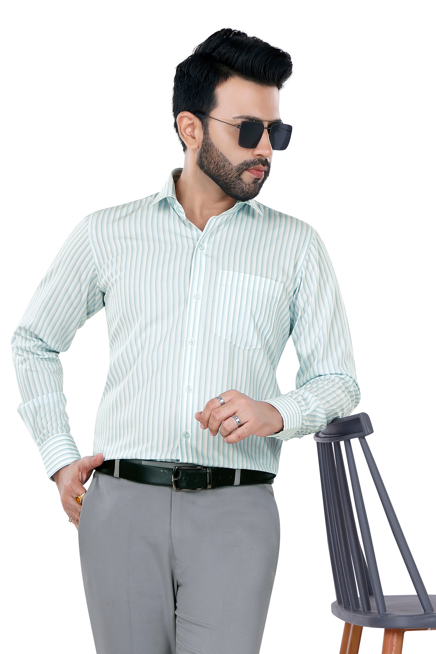 Stripped Cotton Tencel Shirt