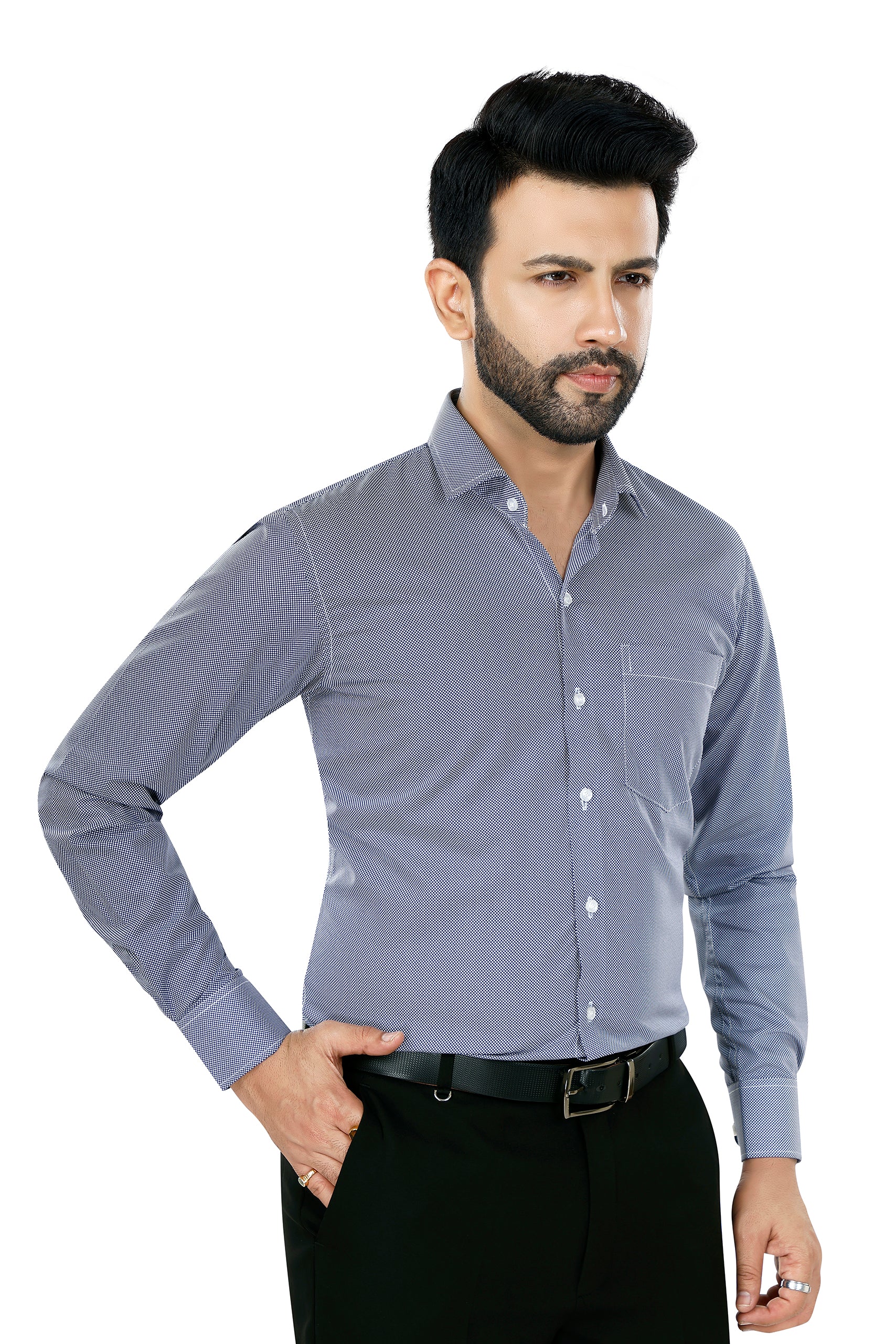 Blue Micro Dot Shirt