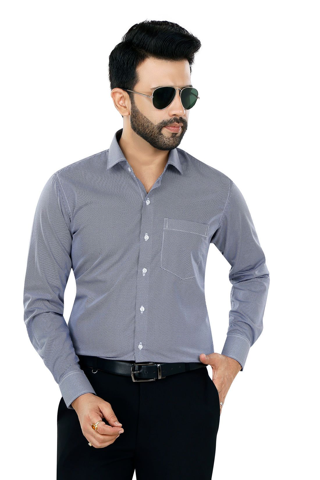 Blue Micro Dot Shirt