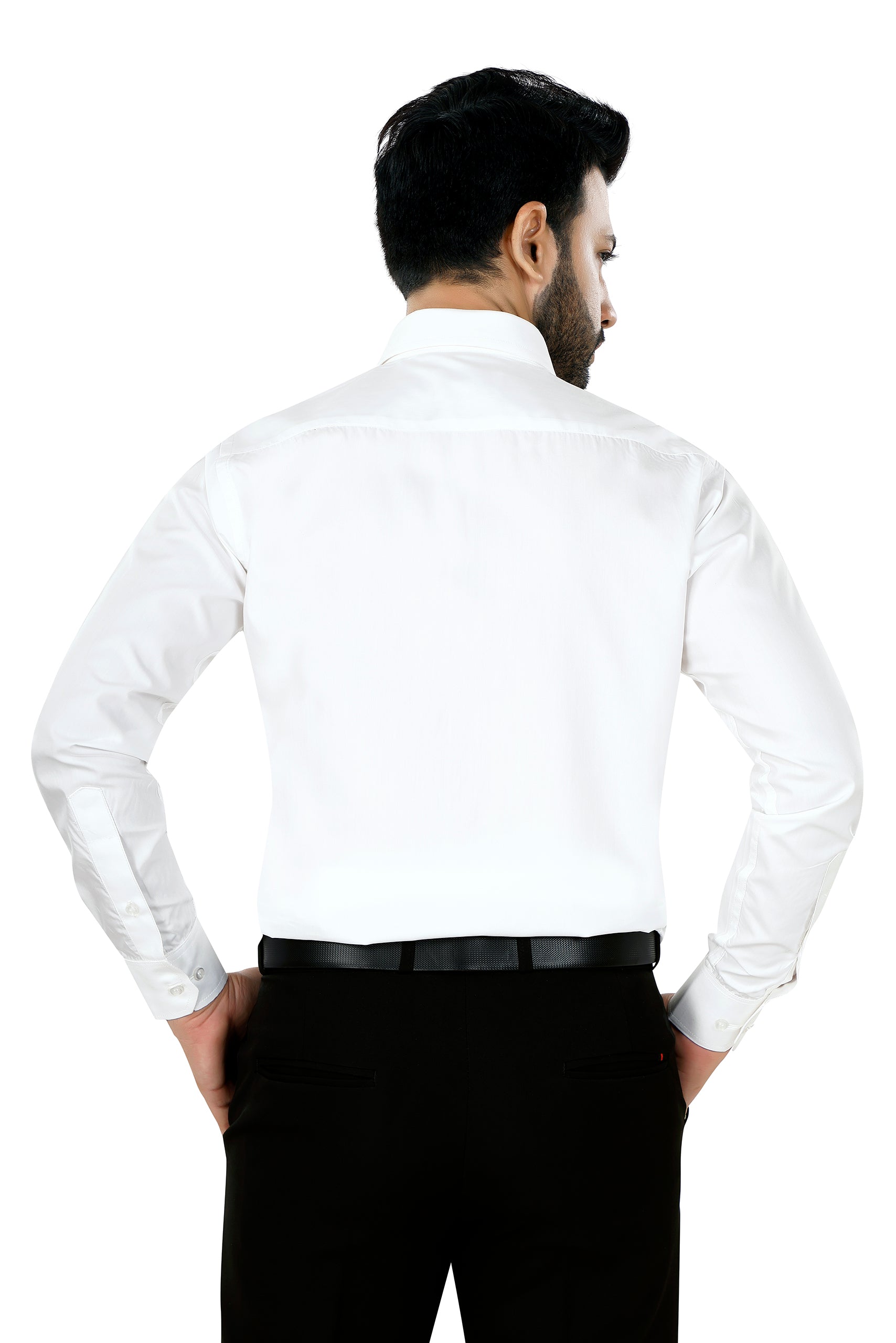 Solid White Cotton Tencel Shirt